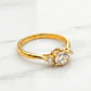 Anillo reina tres circones Oro 18k - Miniatura 6