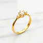 Anillo reina tres circones Oro 18k - Miniatura 1