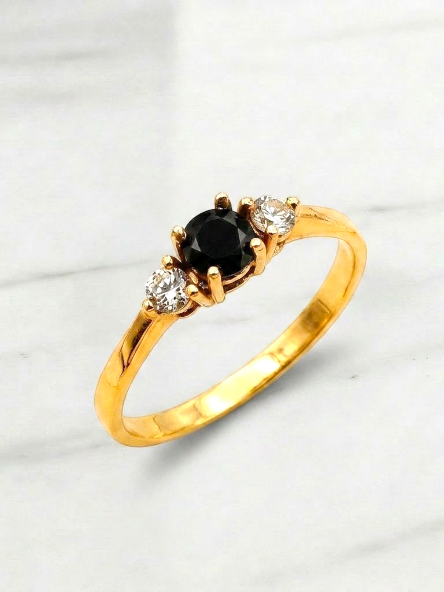 Anillo condesa onix y circón Oro 18k 4