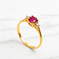 Anillo reina Rubí y circones Oro 18k - Miniatura 1