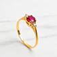 Anillo reina Rubí y circones Oro 18k - Miniatura 4