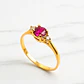 Anillo reina Rubí y circones Oro 18k - Miniatura 5