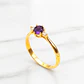 Anillo reina amatista y circones Oro 18k - Miniatura 3