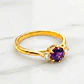 Anillo reina amatista y circones Oro 18k - Miniatura 4