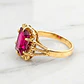 Anillo chatón rubí cuadro Oro 18k - Miniatura 2