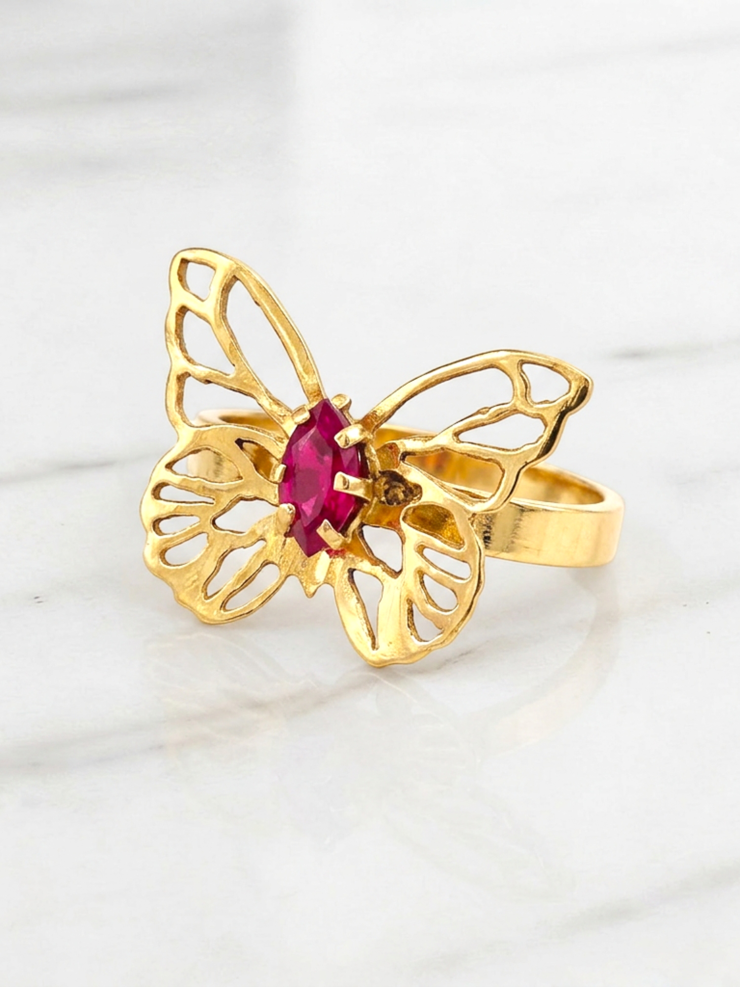 Anillo Mariposa rubi oro 18k 5