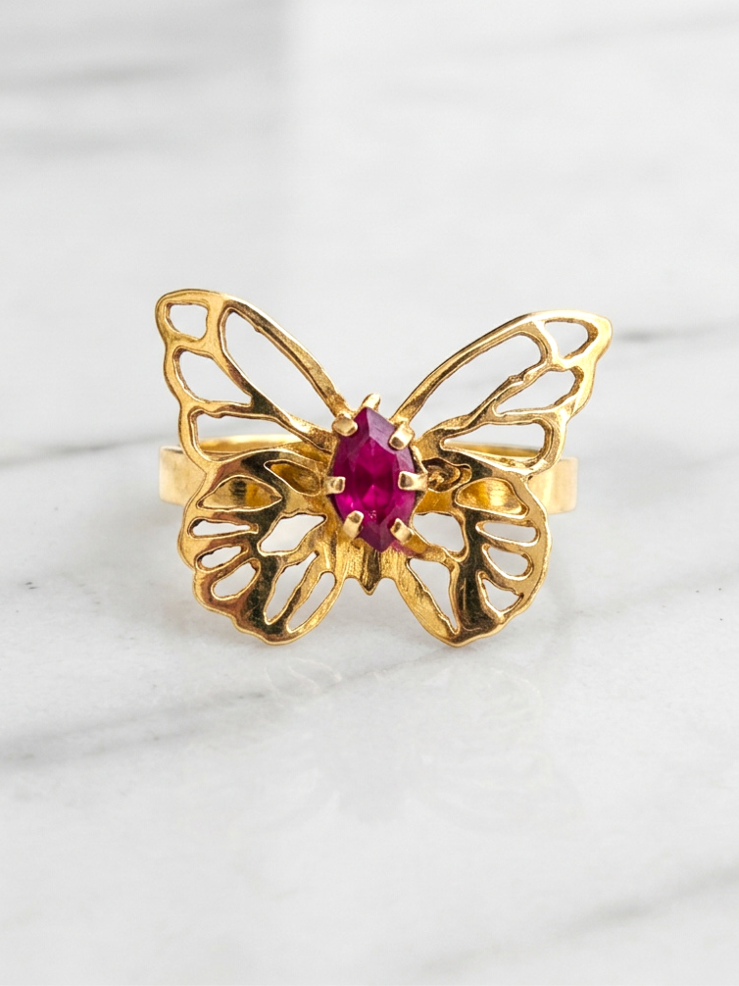 Anillo Mariposa rubi oro 18k 4
