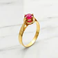 Anillo Chatón circular rubí Oro 18k - Miniatura 4