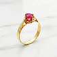 Anillo Chatón circular rubí Oro 18k - Miniatura 1