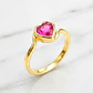 Anillo corazón rubí Oro 18k - Miniatura 3