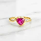 Anillo corazón rubí Oro 18k - Miniatura 1