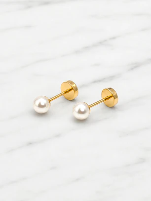Aros abridores perla chicos Oro 14k