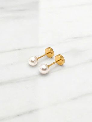 Aros abridores perla chicos Oro 14k