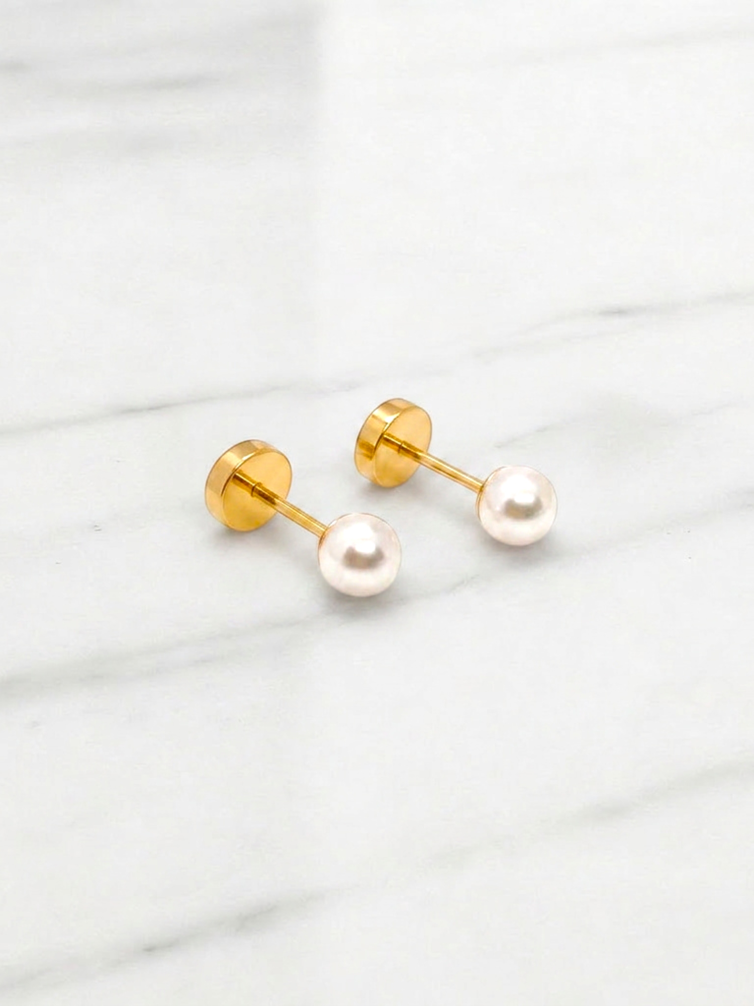 Aros abridores perla chicos Oro 14k 3