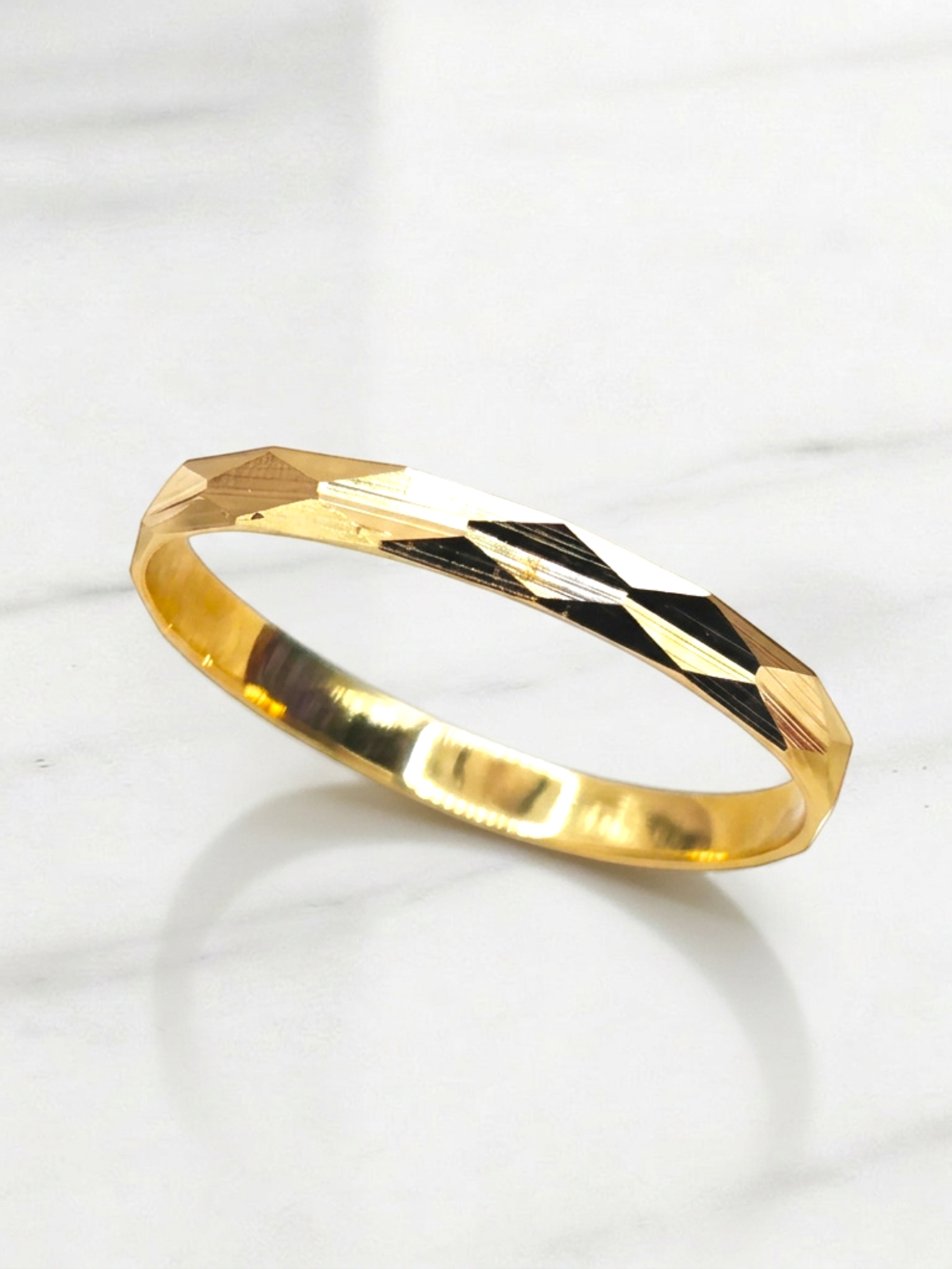 Ilusión tallada rombo 2 mm Oro 18k  5