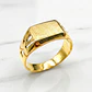 Anillo sello calado rectangulo Oro 18k - Miniatura 1