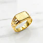 Anillo sello calado rectangulo Oro 18k - Miniatura 4