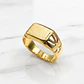 Anillo sello calado rectangulo Oro 18k - Miniatura 3