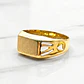 Anillo sello calado rectangulo Oro 18k - Miniatura 5