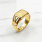 Anillo sello calado rectangulo Oro 18k - Miniatura 2