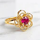 Anillo doble rosa rubí Oro 18k - Miniatura 1