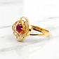 Anillo doble rosa rubí Oro 18k - Miniatura 3