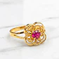 Anillo doble rosa rubí Oro 18k - Miniatura 4