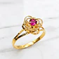Anillo doble rosa rubí Oro 18k - Miniatura 2