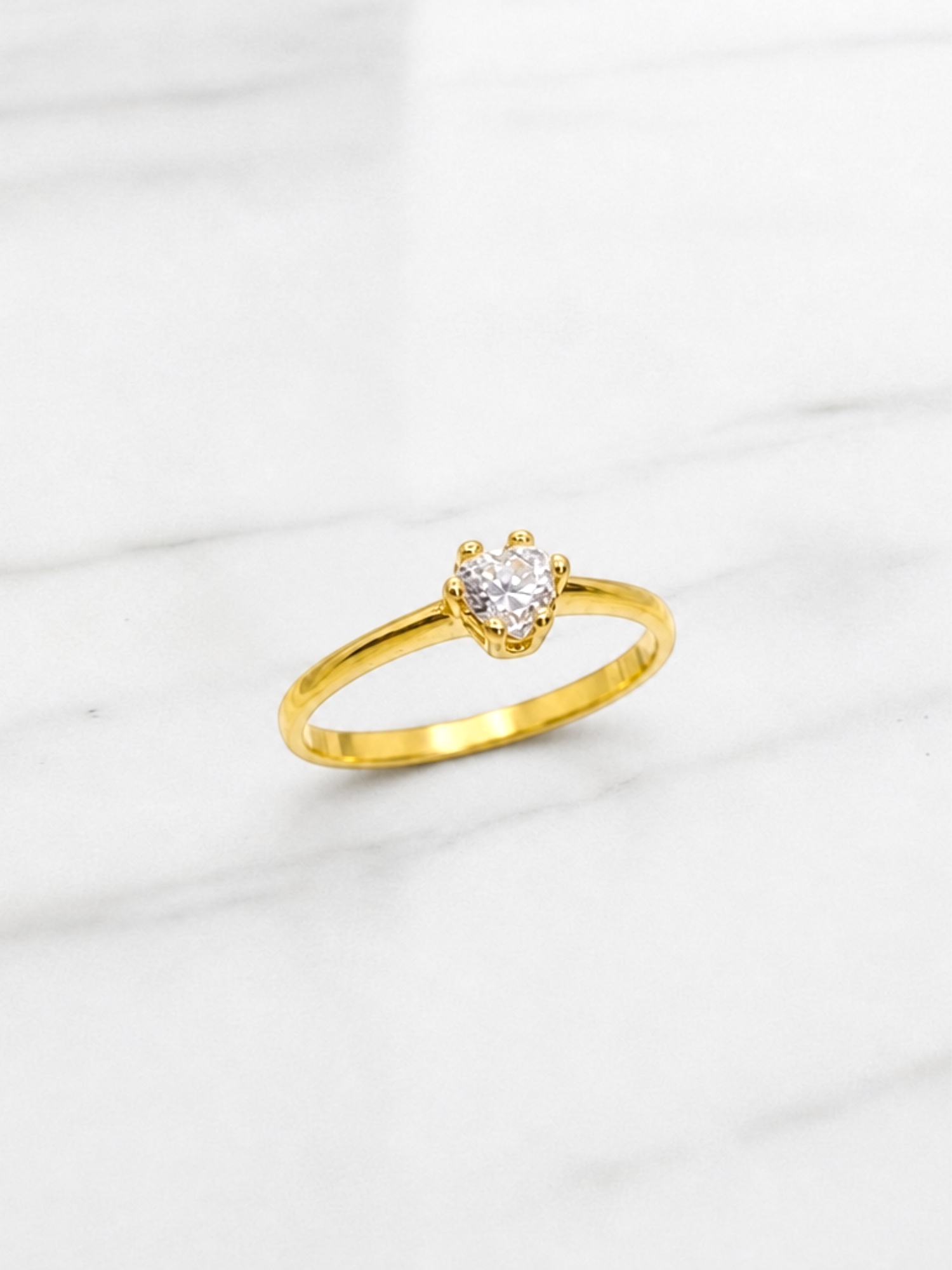 Anillo solitario corazon Oro 18k   4