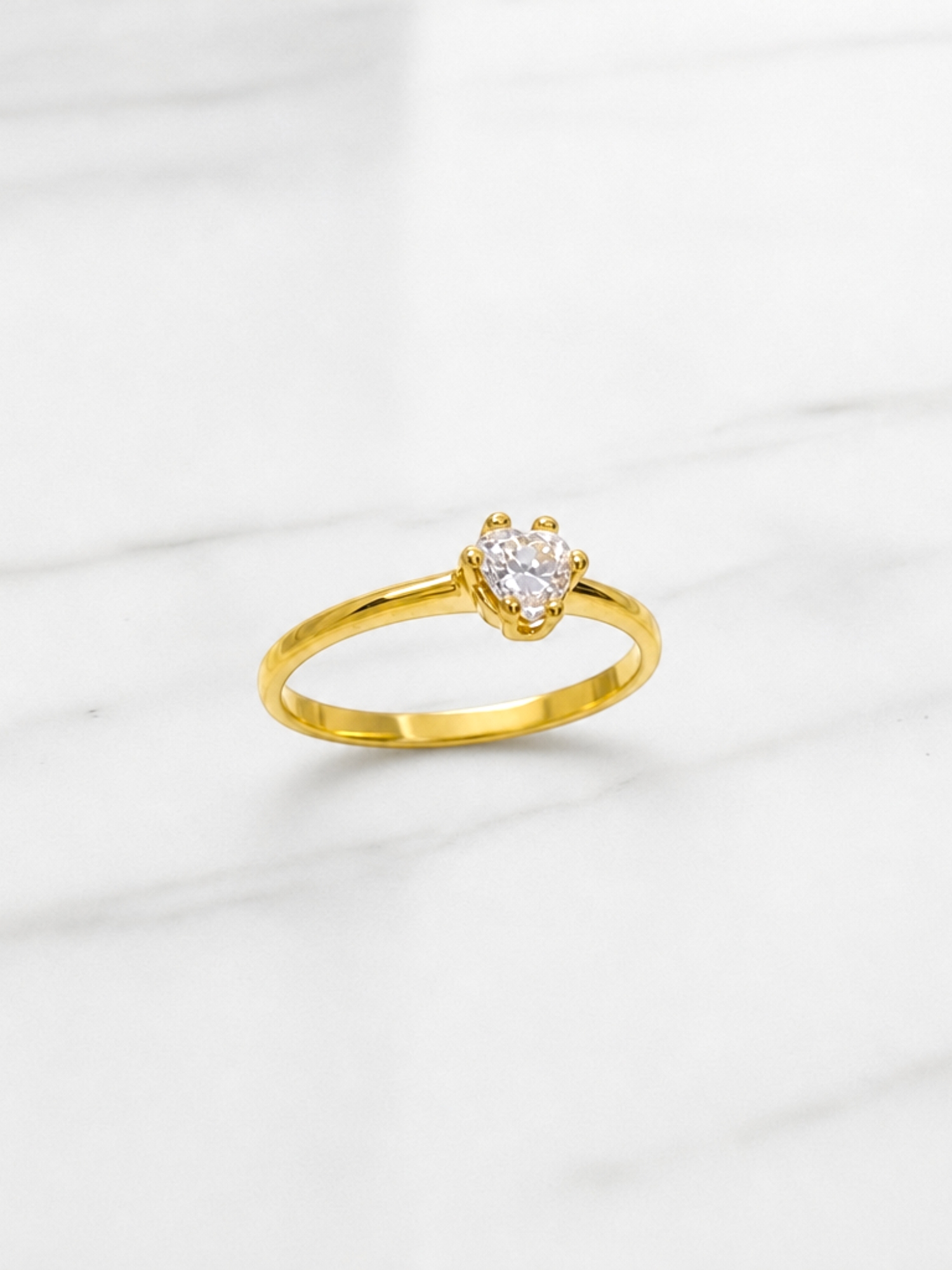 Anillo solitario corazon Oro 18k   3