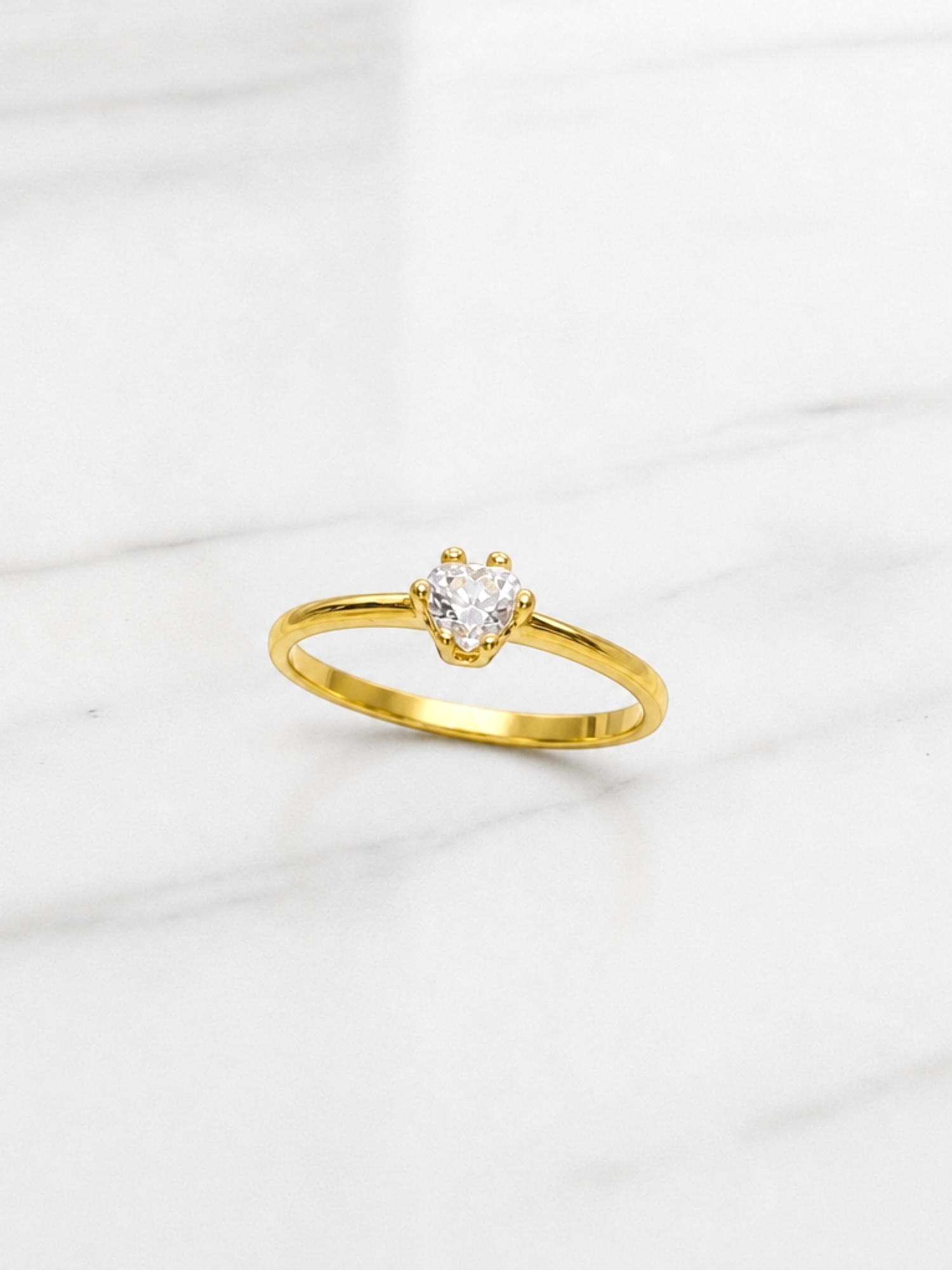 Anillo solitario corazon Oro 18k   2