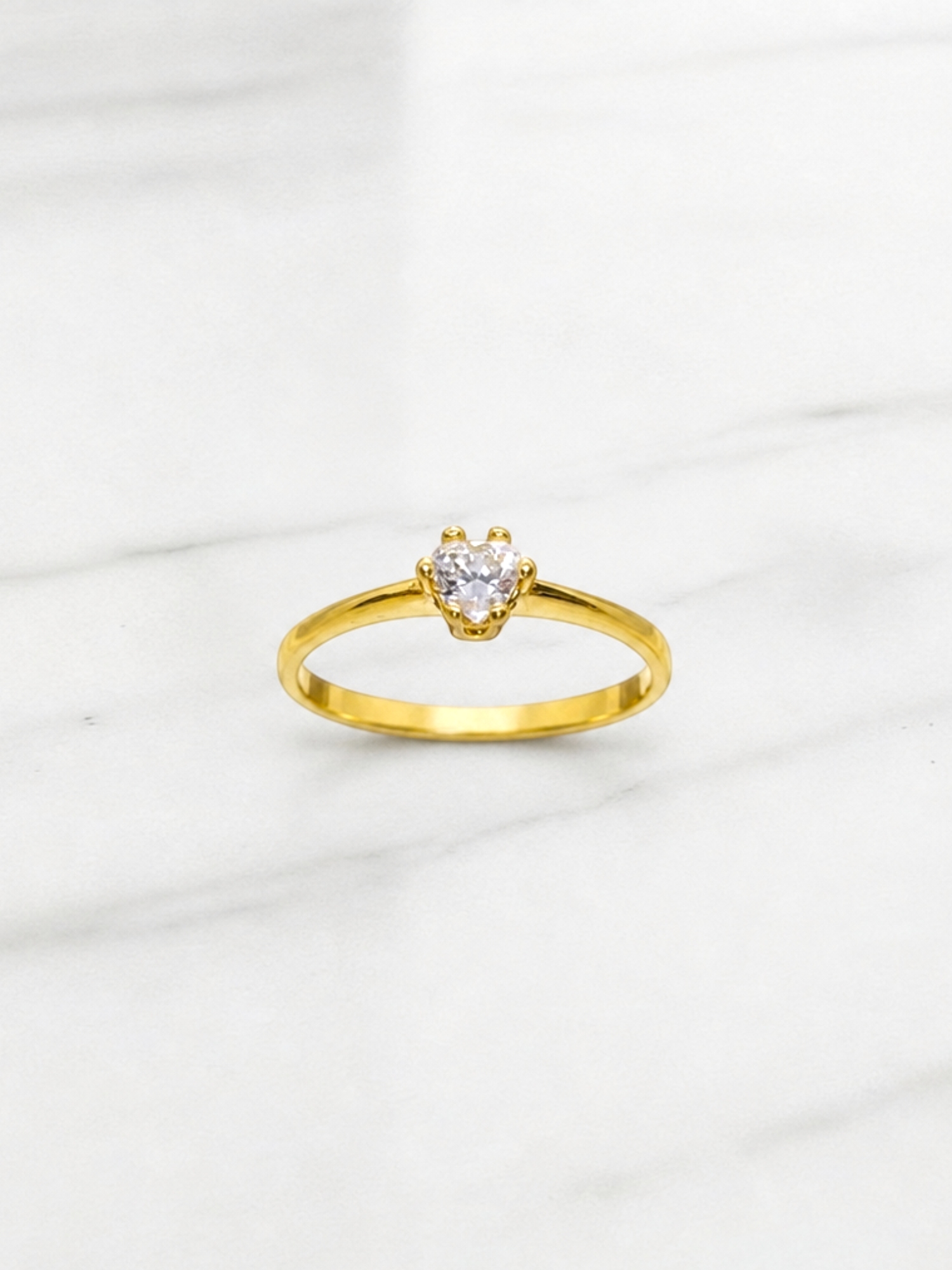 Anillo solitario corazon Oro 18k   1