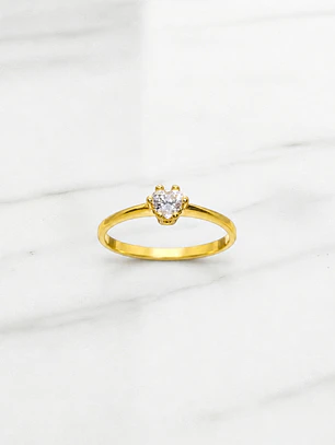 Anillo solitario corazon Oro 18k  