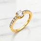 Anillo medio cintillo princesa circones Oro 18k - Miniatura 1