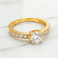 Anillo medio cintillo princesa circones Oro 18k - Miniatura 3