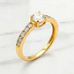 Anillo medio cintillo princesa circones Oro 18k - Miniatura 2