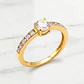 Anillo medio cintillo princesa circones Oro 18k - Miniatura 4