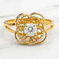 Anillo doble rosa circon Oro 18k - Miniatura 2