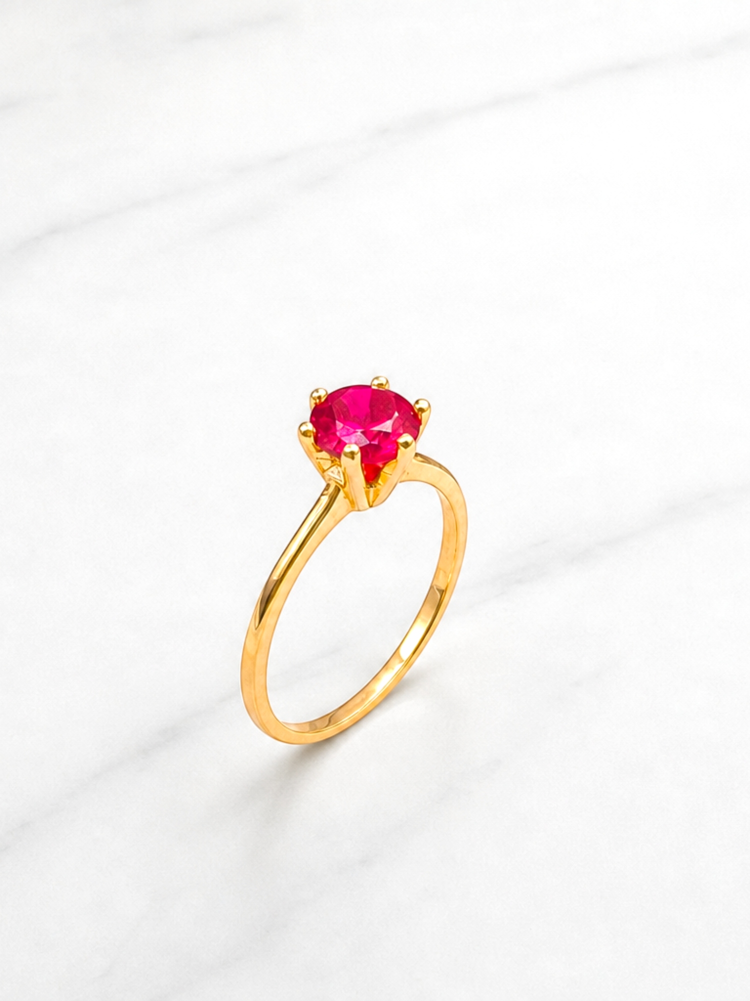 Anillo solitario rubí 6 grifas Oro 18k 1