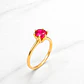 Anillo solitario rubí 6 grifas Oro 18k - Miniatura 1