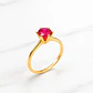 Anillo solitario rubí 6 grifas Oro 18k - Miniatura 2