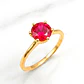 Anillo solitario rubí 6 grifas Oro 18k - Miniatura 3