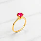 Anillo solitario rubí 6 grifas Oro 18k - Miniatura 4