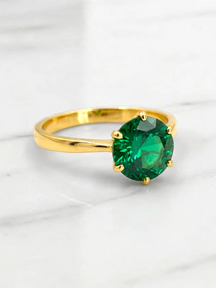 Anillo solitario esmeralda 6 grifas Oro 18k