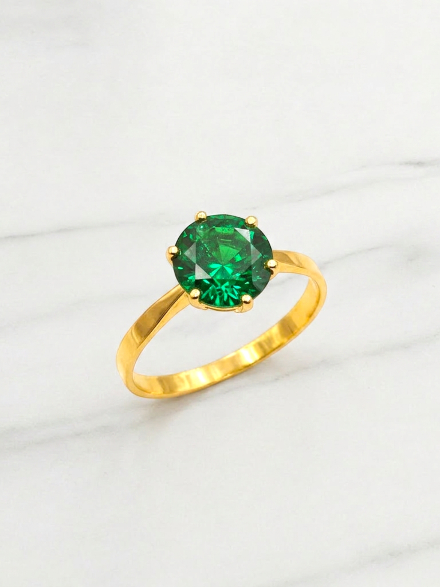 Anillo solitario esmeralda 6 grifas Oro 18k 5