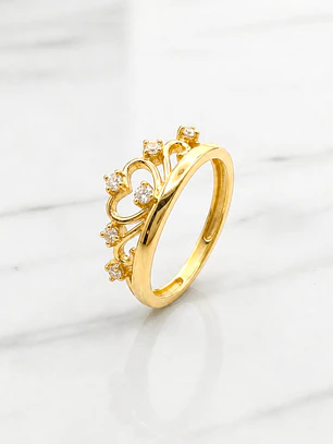 Anillo corona circones Oro 18k
