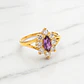 Anillo lady amatista con circones Oro 18k - Miniatura 3