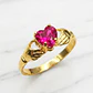Anillo manitos con corazón rubí Oro 18k - Miniatura 3
