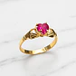 Anillo manitos con corazón rubí Oro 18k - Miniatura 1