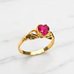 Anillo manitos con corazón rubí Oro 18k - Miniatura 4
